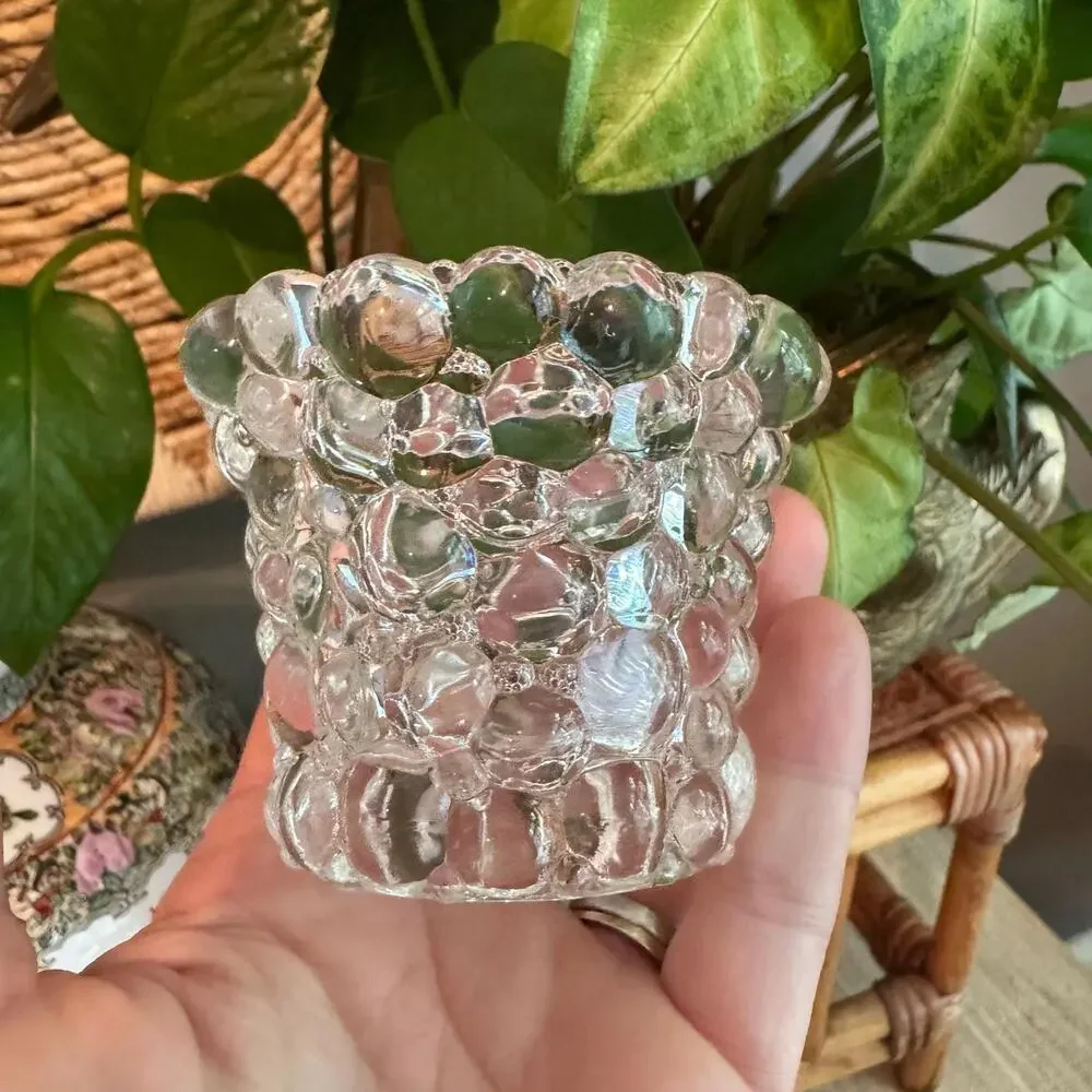 Vintage Hobnail Bubble Glass Votives – Vanity, Matchstick, Toothpick Jars (2)